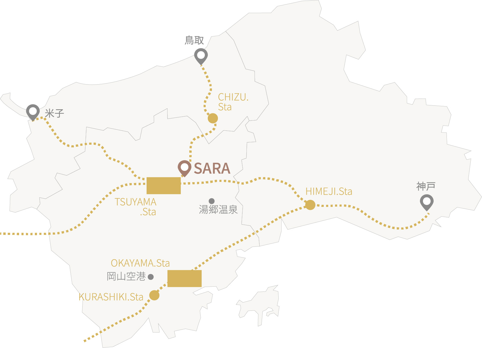 結婚式場SARAアクセスマップ